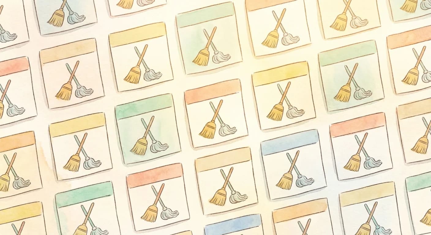 Repeating calendar entries with cleaning icons